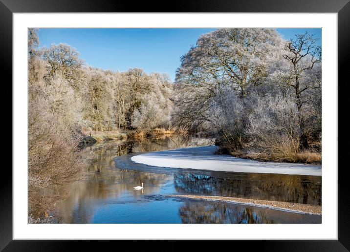 Teviot River on a Frosty Morning Framed Mounted Print by Dave Collins