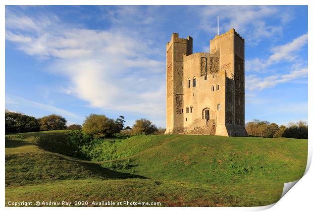 Evening light on Orford Castle Print by Andrew Ray