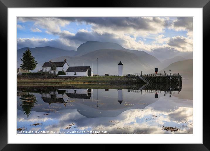 Reflections at Corpach Framed Mounted Print by Andrew Ray