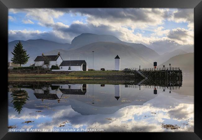 Reflections at Corpach Framed Print by Andrew Ray