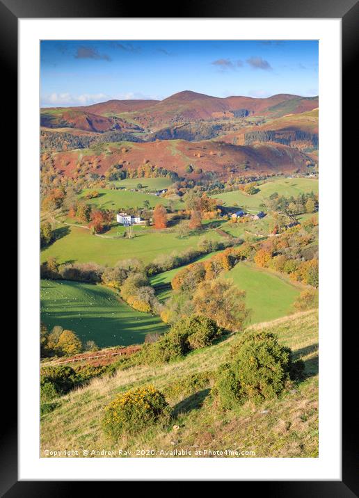 View from Castell Dinas Brân Framed Mounted Print by Andrew Ray