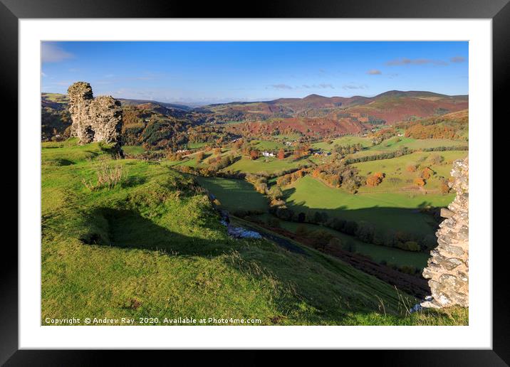 Walls on Castell Dinas Brân Framed Mounted Print by Andrew Ray