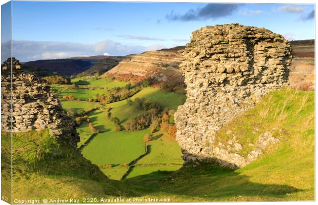 Castell Dinas Brân walls Canvas Print by Andrew Ray