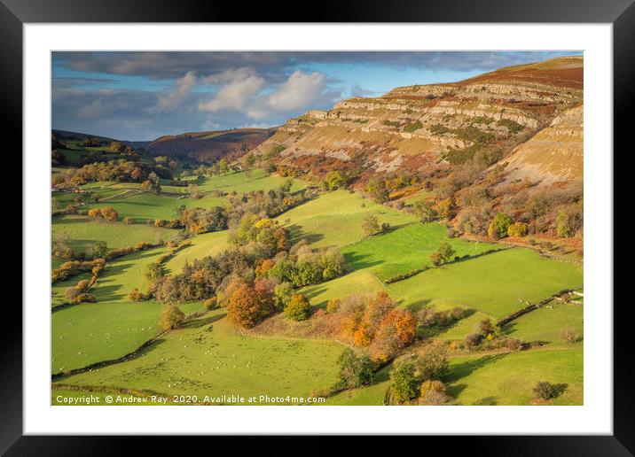 Eglwyseg Rocks from Castell Dinas Bran Framed Mounted Print by Andrew Ray