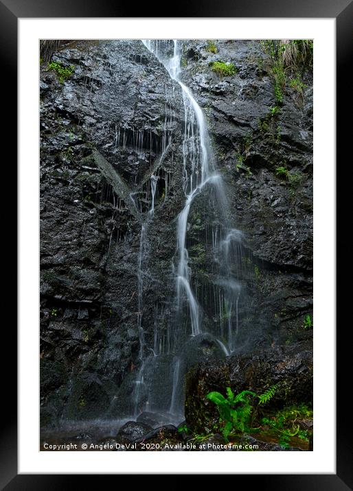 Monchique waterfall in Algarve Framed Mounted Print by Angelo DeVal