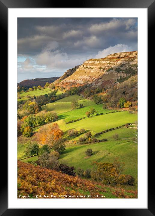 Towards Eglwyseg Rocks Framed Mounted Print by Andrew Ray