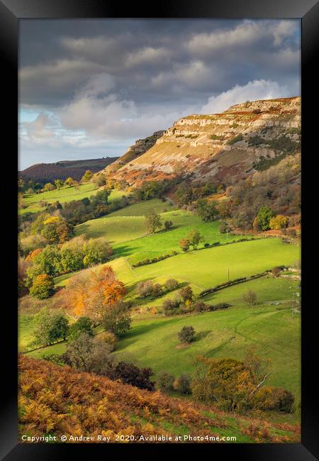 Towards Eglwyseg Rocks Framed Print by Andrew Ray