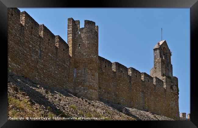 Castle walls of the Convent of Christ in Tomar Framed Print by Angelo DeVal