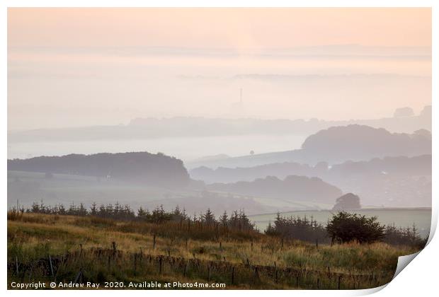 Misty morning (Peak District) Print by Andrew Ray