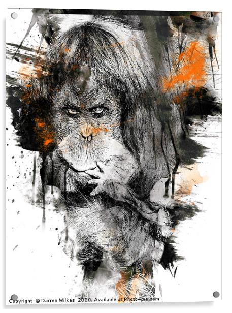Orangutan Art Acrylic by Darren Wilkes