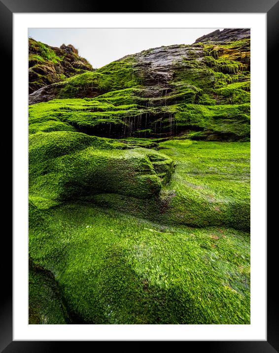 Beautiful waterfall over mossy stones in the Cove  Framed Mounted Print by Erik Lattwein
