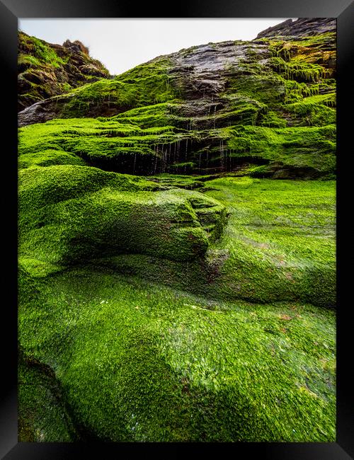 Beautiful waterfall over mossy stones in the Cove  Framed Print by Erik Lattwein