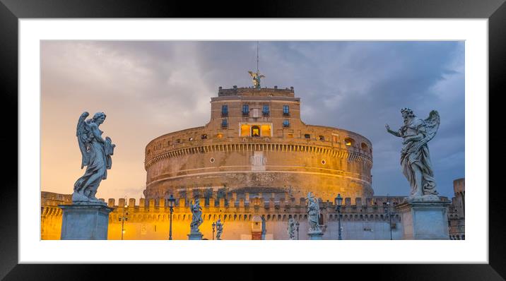 The famous Angels Castle in Rome - Castel Sant Ang Framed Mounted Print by Erik Lattwein