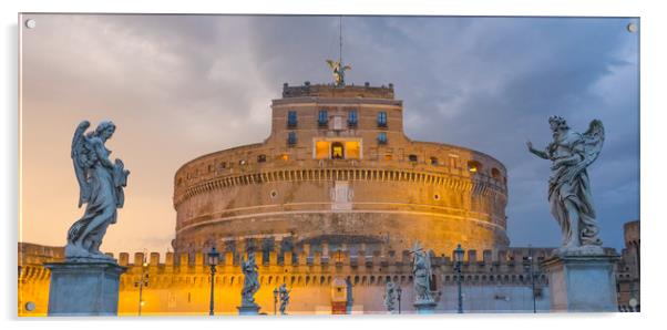 The famous Angels Castle in Rome - Castel Sant Ang Acrylic by Erik Lattwein