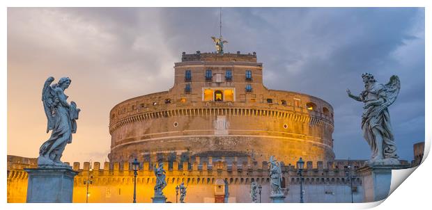The famous Angels Castle in Rome - Castel Sant Ang Print by Erik Lattwein