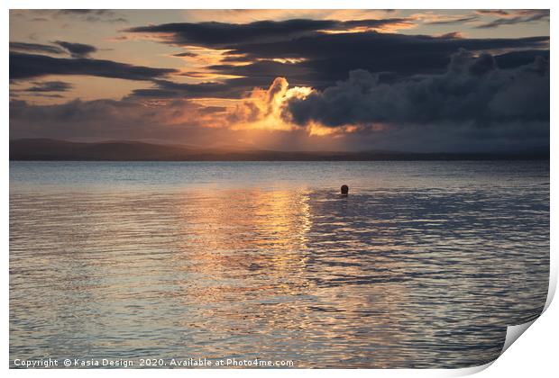 Islay: Port Charlotte Rays of Sunlight Print by Kasia Design