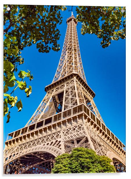 Famous Eiffel Tower in Paris on a sunny day Acrylic by Erik Lattwein