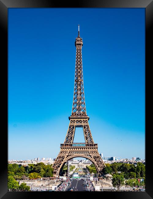 Eiffel Tower in Paris - view from Trocadero Framed Print by Erik Lattwein