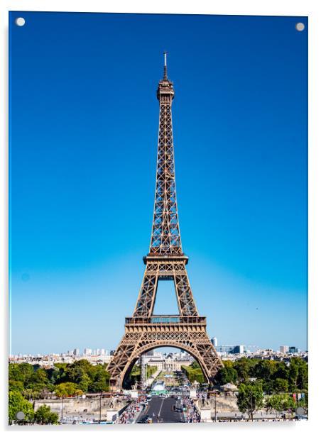 Eiffel Tower in Paris - view from Trocadero Acrylic by Erik Lattwein