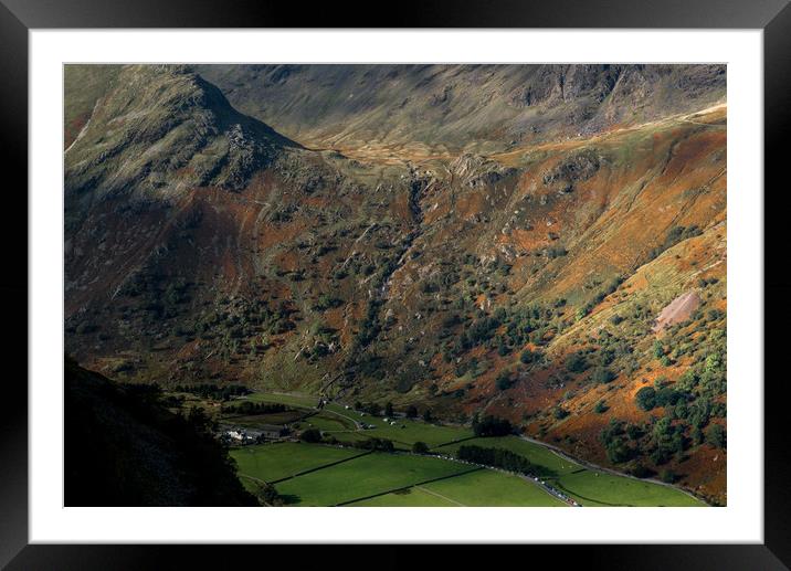 Gillecombe above Seathwaite Framed Mounted Print by John Malley
