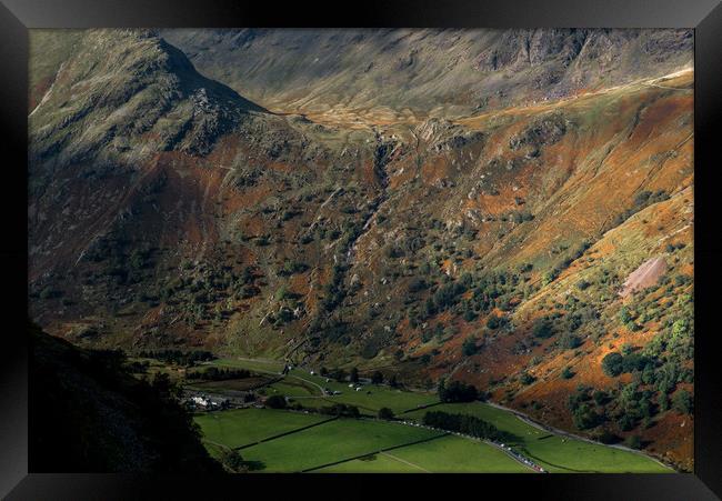 Gillecombe above Seathwaite Framed Print by John Malley