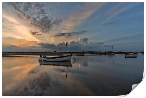 The Valerie Teresa at Burnham Overy Staithe in Nor Print by Gary Pearson