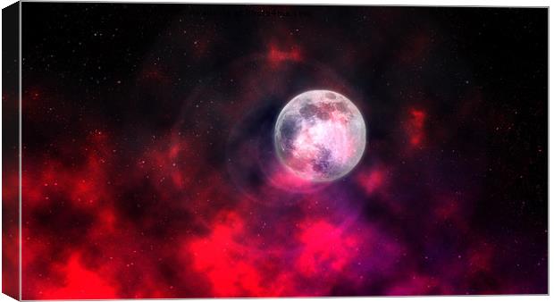 Moon On Fire Canvas Print by rawshutterbug 