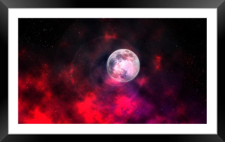 Moon On Fire Framed Mounted Print by rawshutterbug 