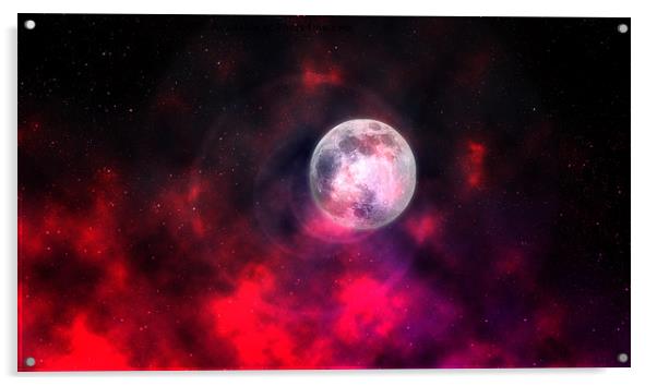 Moon On Fire Acrylic by rawshutterbug 