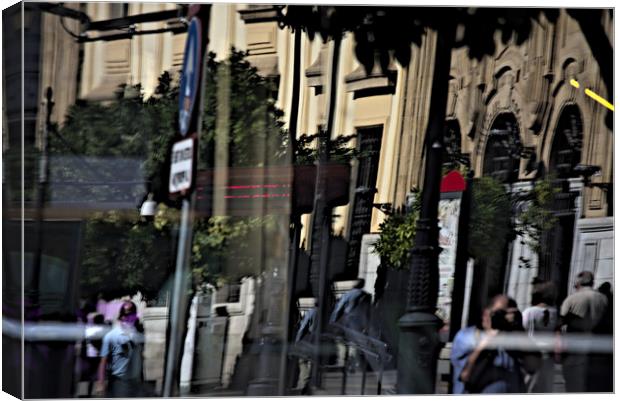 Urban scene. Reflection of modern architecture on  Canvas Print by Jose Manuel Espigares Garc