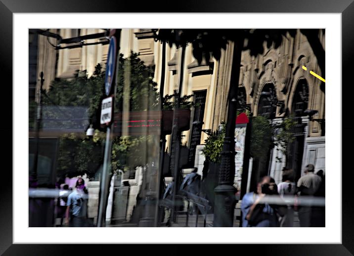 Urban scene. Reflection of modern architecture on  Framed Mounted Print by Jose Manuel Espigares Garc