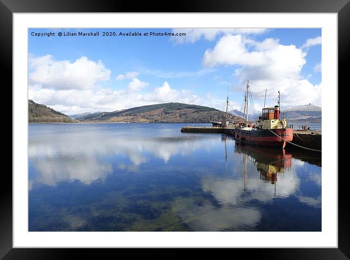 Vital Spark Clyde Puffer Boat, Inverary, Framed Mounted Print by Lilian Marshall