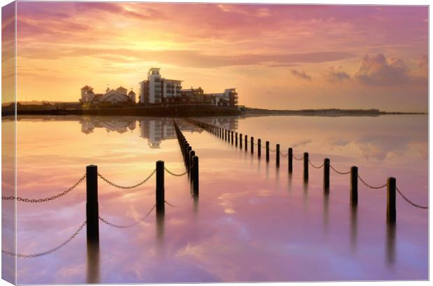 The flooded causeway Canvas Print by David Neighbour