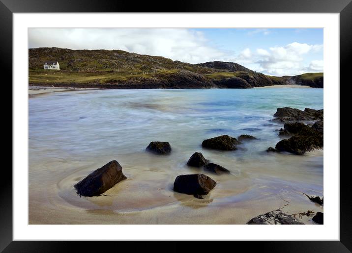 Clachtoll  Beach and Bay Scotland Framed Mounted Print by Derek Beattie