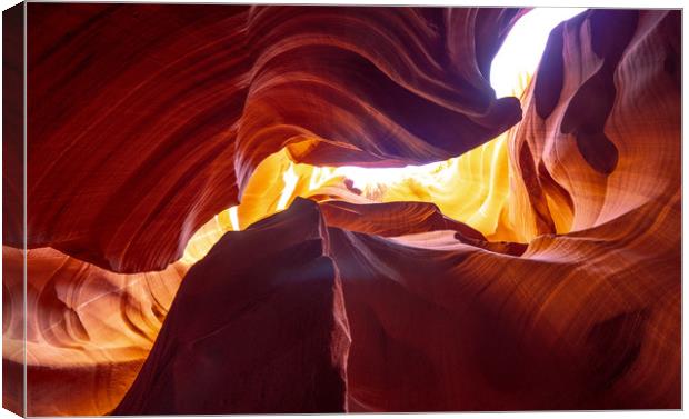 Antelope Canyon - amazing colors of the sandstone  Canvas Print by Erik Lattwein