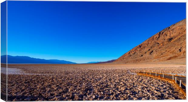 Awesome Badwater salt lake at Death Valley Nationa Canvas Print by Erik Lattwein