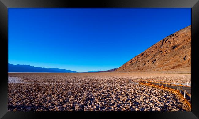 Awesome Badwater salt lake at Death Valley Nationa Framed Print by Erik Lattwein