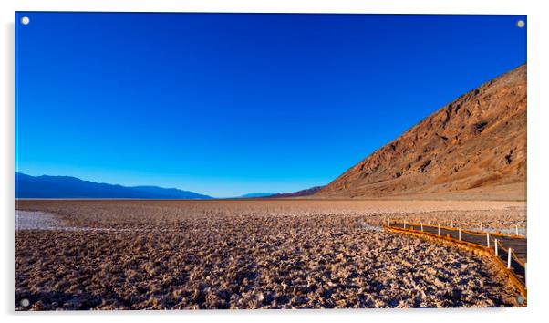 Awesome Badwater salt lake at Death Valley Nationa Acrylic by Erik Lattwein