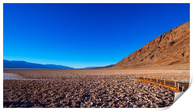 Awesome Badwater salt lake at Death Valley Nationa Print by Erik Lattwein