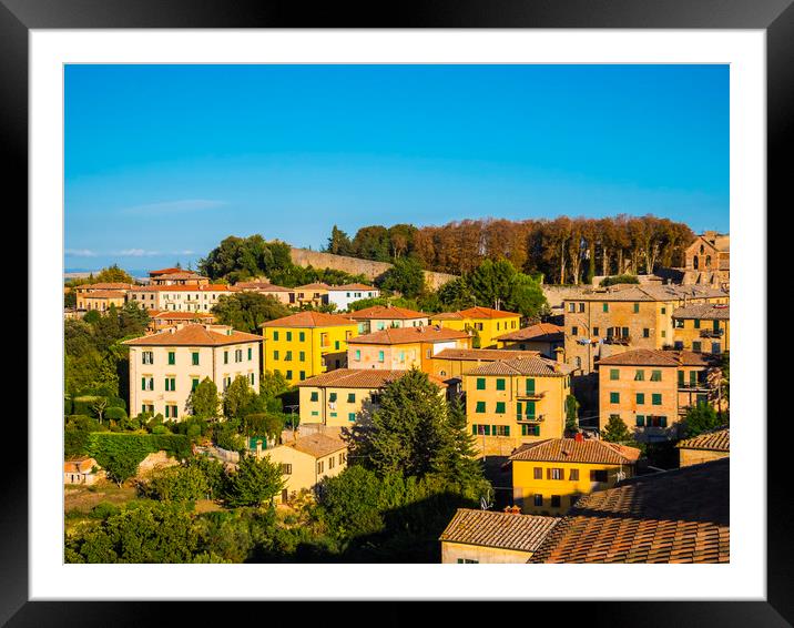 Over the rooftops of Volterra - a beautiful villag Framed Mounted Print by Erik Lattwein