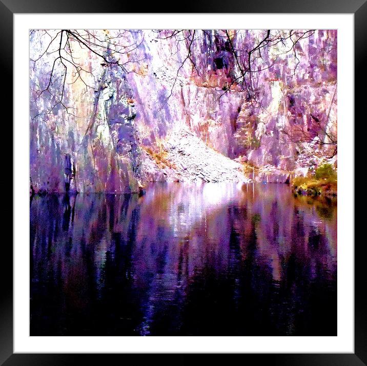 The lake within the mountain         Framed Mounted Print by Steve Taylor