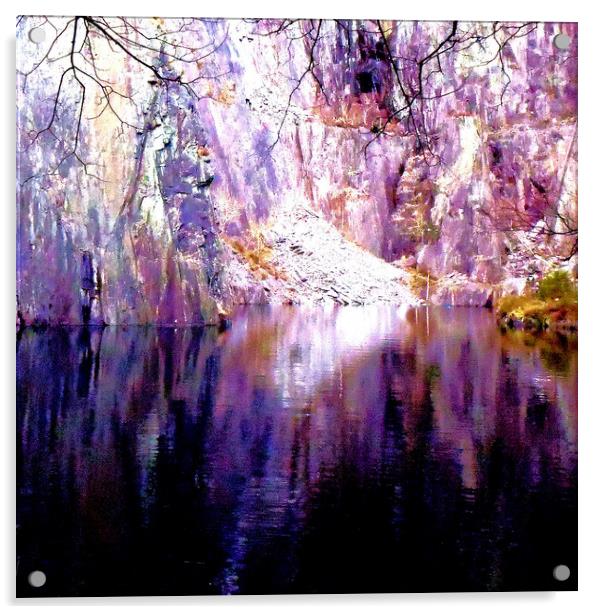 The lake within the mountain         Acrylic by Steve Taylor
