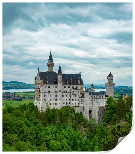 Famous Neuschwanstein Castle in Bavaria Germany Print by Erik Lattwein