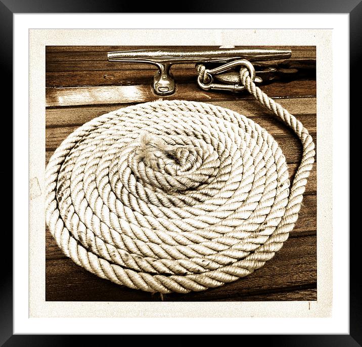Boat Rope Framed Mounted Print by Peter Hunt