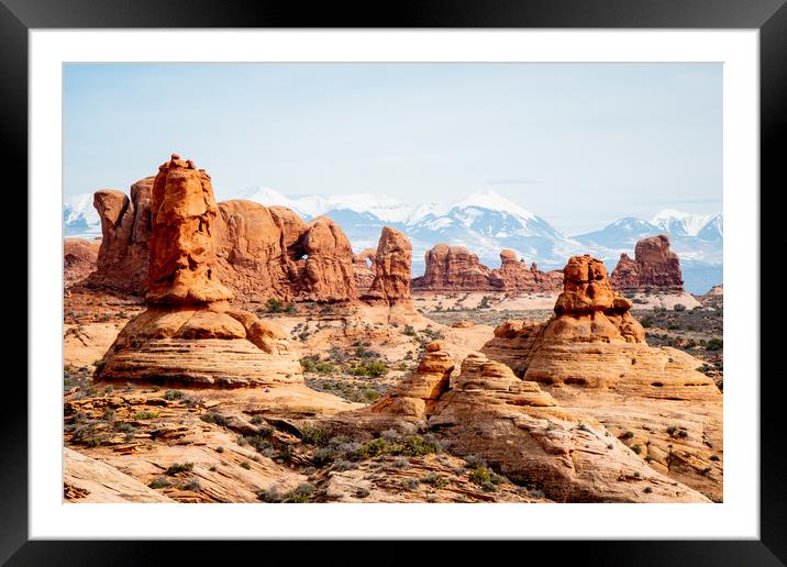 Amazing Scenery at Arches National Park in Utah Framed Mounted Print by Erik Lattwein