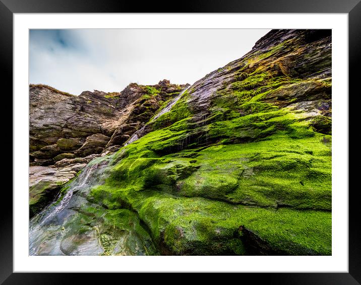Beautiful waterfall over mossy stones in the Cove  Framed Mounted Print by Erik Lattwein