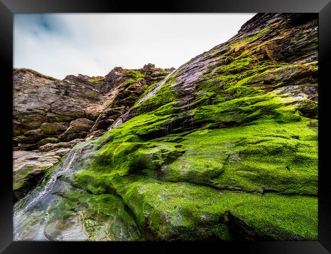 Beautiful waterfall over mossy stones in the Cove  Framed Print by Erik Lattwein