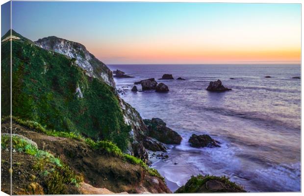 The beautiful cliffs of Big Sur at the Pacific coa Canvas Print by Erik Lattwein