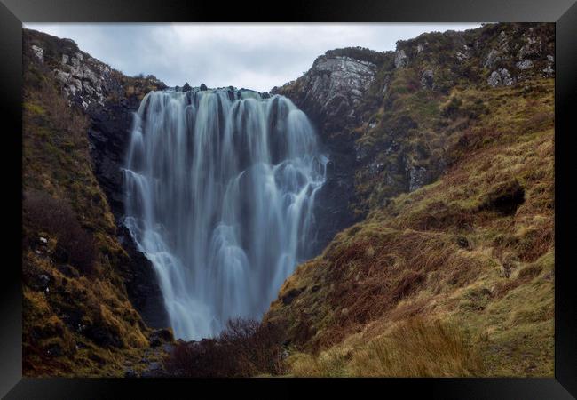Clashnessie Waterfall Scotland Framed Print by Derek Beattie