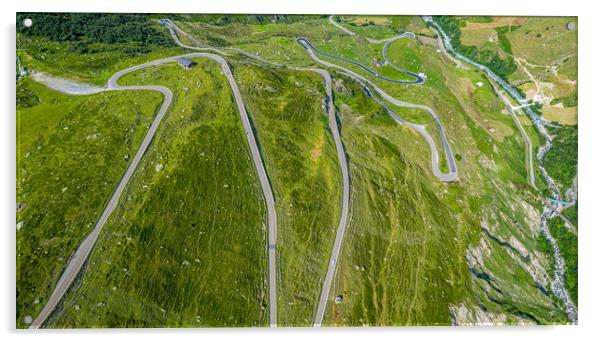 Famous Furkapass in the Swiss Alps - Switzerland f Acrylic by Erik Lattwein